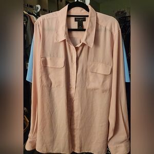 INVESTMENTS LIGHT PLUS SIZE Blush Button-Up BLouse.